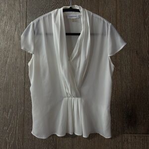 Calvin Klein Women's White Blouse
